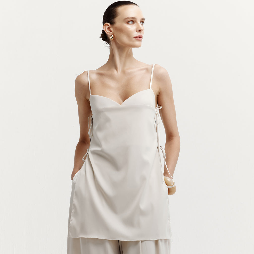 Side knot long cami Top