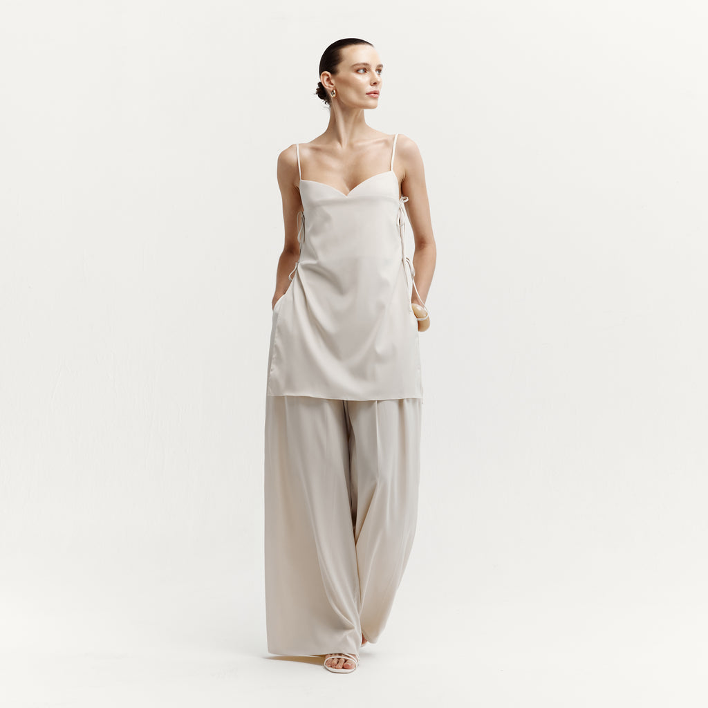 Side knot long cami Top