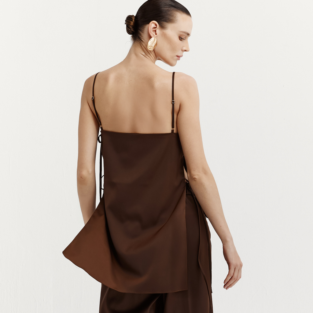 Side knot long cami Top